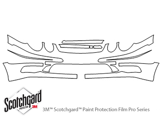 Mercedes-Benz E-Class 2003-2006 3M Clear Bra Bumper Paint Protection Kit Diagram