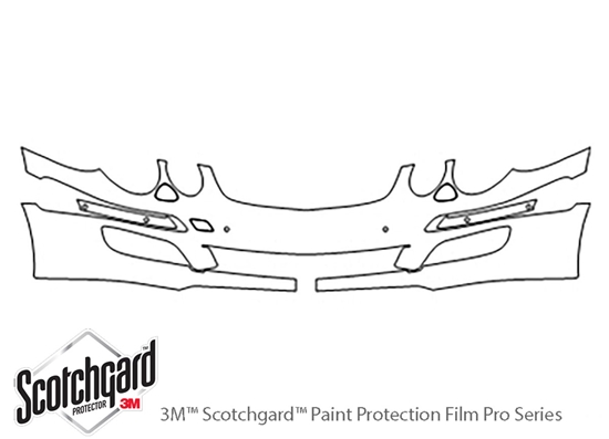 Mercedes-Benz E-Class 2007-2009 3M Clear Bra Bumper Paint Protection Kit Diagram