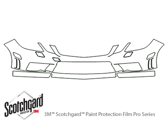 Mercedes-Benz E-Class 2010-2013 3M Clear Bra Bumper Paint Protection Kit Diagram