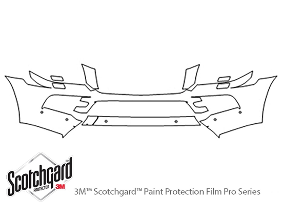 Mercedes-Benz GL-Class 2010-2012 3M Clear Bra Bumper Paint Protection Kit Diagram