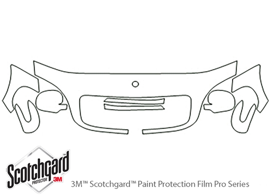 Mercedes-Benz M-Class 1998-2001 3M Clear Bra Hood Paint Protection Kit Diagram