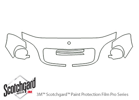 Mercedes-Benz M-Class 1998-2002 3M Clear Bra Hood Paint Protection Kit Diagram