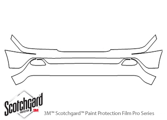 Mercedes-Benz M-Class 2002-2005 3M Clear Bra Bumper Paint Protection Kit Diagram