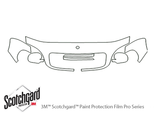 Mercedes-Benz M-Class 2002-2005 3M Clear Bra Hood Paint Protection Kit Diagram