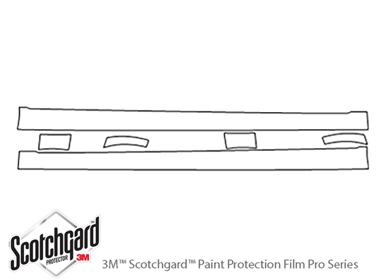 Mercedes-Benz R-Class 2006-2010 3M Clear Bra Door Cup Paint Protection Kit Diagram