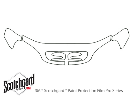 Mercedes-Benz S-Class 2000-2002 3M Clear Bra Hood Paint Protection Kit Diagram