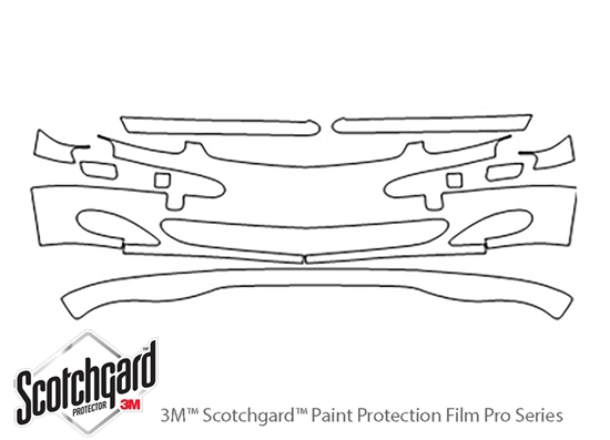 Mercedes-Benz S-Class 2003-2006 3M Clear Bra Bumper Paint Protection Kit Diagram