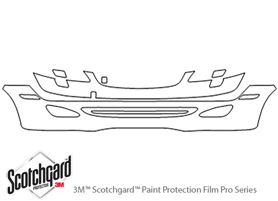 Mercedes-Benz S-Class 2007-2009 3M Clear Bra Bumper Paint Protection Kit Diagram