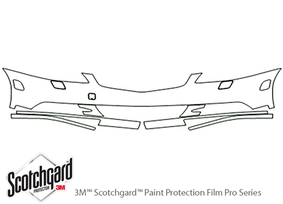 Mercedes-Benz S-Class 2010-2013 3M Clear Bra Bumper Paint Protection Kit Diagram