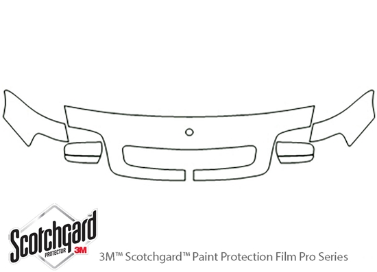 Mercedes-Benz SL-Class 1994-1999 3M Clear Bra Hood Paint Protection Kit Diagram