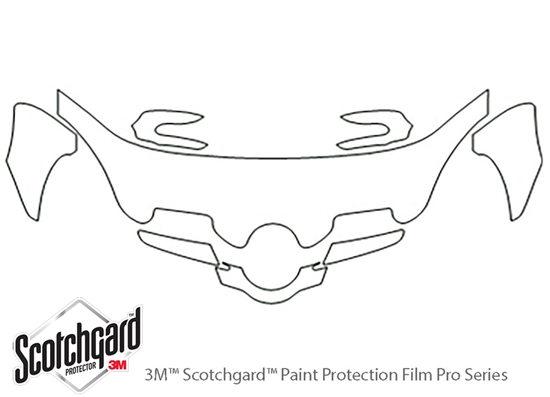 Mercedes-Benz SLK-Class 2005-2008 3M Clear Bra Hood Paint Protection Kit Diagram