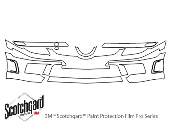 Mercedes-Benz SLK-Class 2009-2011 3M Clear Bra Bumper Paint Protection Kit Diagram