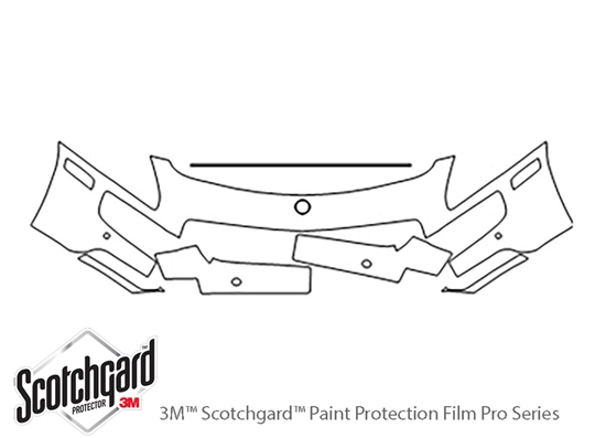 Mercedes-Benz SLS-Class 2011-2014 3M Clear Bra Bumper Paint Protection Kit Diagram