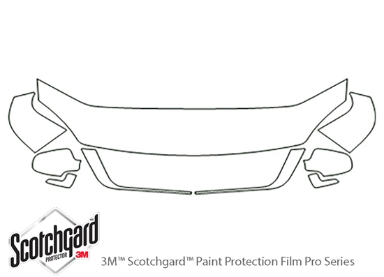 Mercury Monterey 2004-2007 3M Clear Bra Hood Paint Protection Kit Diagram