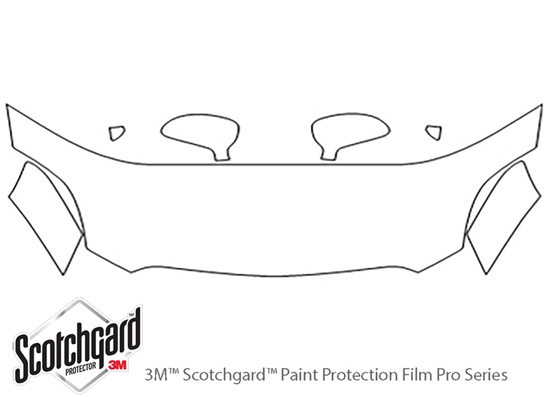 Mitsubishi Eclipse 2006-2012 3M Clear Bra Hood Paint Protection Kit Diagram