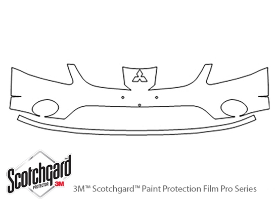 Mitsubishi Galant 2004-2006 3M Clear Bra Bumper Paint Protection Kit Diagram