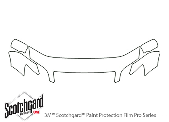 Mitsubishi Lancer 2003-2003 3M Clear Bra Hood Paint Protection Kit Diagram