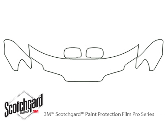 Mitsubishi Outlander 2003-2006 3M Clear Bra Hood Paint Protection Kit Diagram