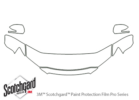 Mitsubishi Outlander 2010-2012 3M Clear Bra Hood Paint Protection Kit Diagram