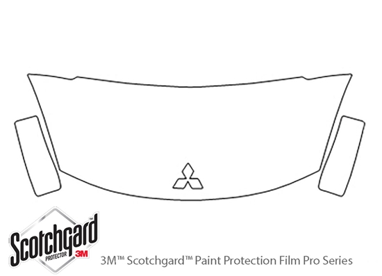 Mitsubishi i-MiEV 2012-2017 3M Clear Bra Hood Paint Protection Kit Diagram