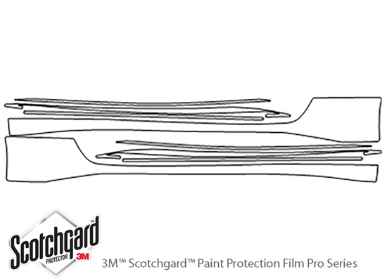 Nissan 370Z 2015-2020 3M Clear Bra Door Cup Paint Protection Kit Diagram