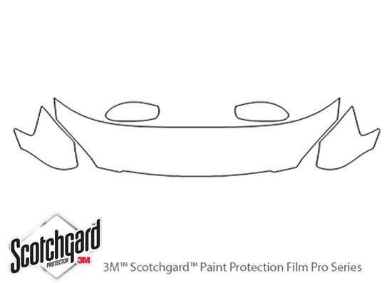 Nissan Altima 2002-2004 3M Clear Bra Hood Paint Protection Kit Diagram