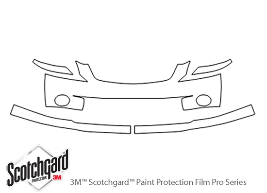 Nissan Altima 2005-2006 3M Clear Bra Bumper Paint Protection Kit Diagram