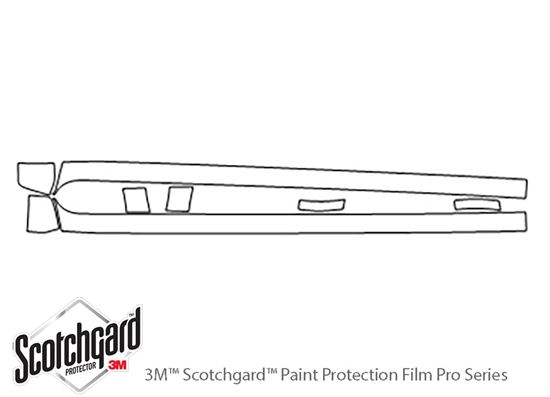 Nissan Altima 2007-2012 3M Clear Bra Door Cup Paint Protection Kit Diagram