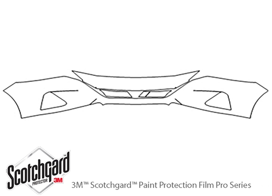 Nissan Altima 2019-2022 3M Clear Bra Bumper Paint Protection Kit Diagram