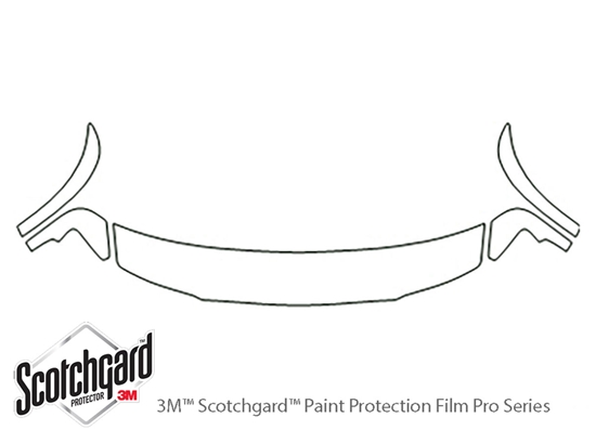 Nissan Maxima 1995-1999 3M Clear Bra Hood Paint Protection Kit Diagram