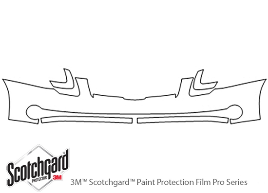 Nissan Maxima 2004-2006 3M Clear Bra Bumper Paint Protection Kit Diagram