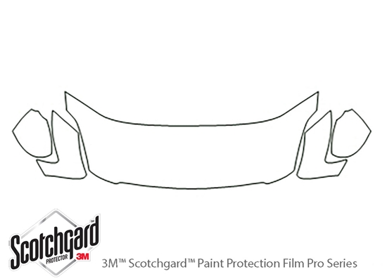 Nissan Maxima 2004-2006 3M Clear Bra Hood Paint Protection Kit Diagram