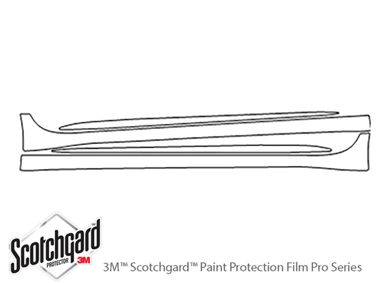 Nissan Maxima 2016-2018 3M Clear Bra Door Cup Paint Protection Kit Diagram