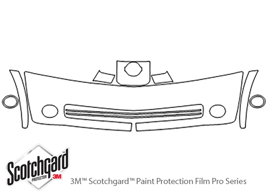 Nissan Quest 2004-2006 3M Clear Bra Bumper Paint Protection Kit Diagram