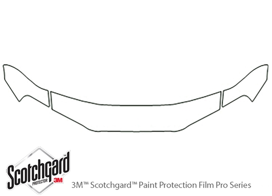 Nissan Sentra 2000-2003 3M Clear Bra Hood Paint Protection Kit Diagram