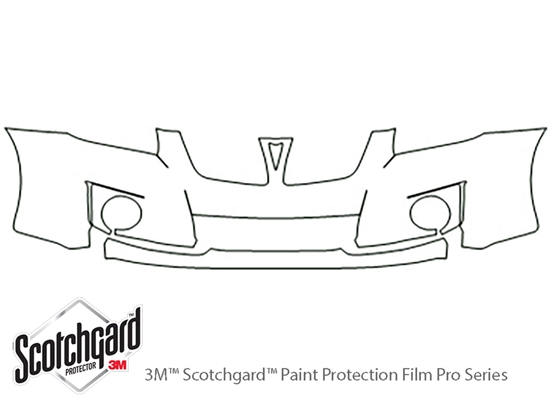 Pontiac Vibe 2009-2010 3M Clear Bra Bumper Paint Protection Kit Diagram