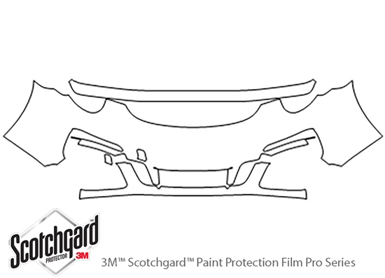 Porsche 911 2017-2023 3M Clear Bra Bumper Paint Protection Kit Diagram