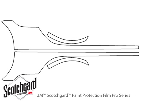 Porsche 911 2017-2019 3M Clear Bra Door Cup Paint Protection Kit Diagram