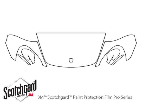 Porsche Cayman 2009-2013 3M Clear Bra Hood Paint Protection Kit Diagram