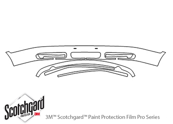 Saab 9-3. 1999-2003 3M Clear Bra Bumper Paint Protection Kit Diagram