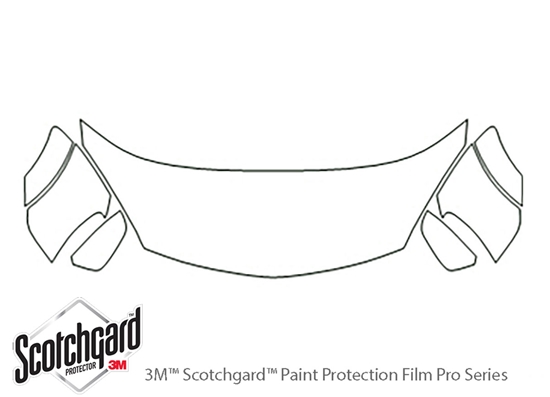 Saturn Aura 2007-2009 3M Clear Bra Hood Paint Protection Kit Diagram