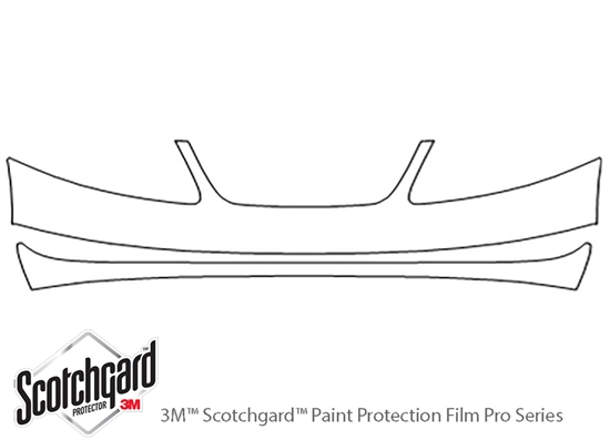 Saturn Ion 2003-2004 3M Clear Bra Bumper Paint Protection Kit Diagram