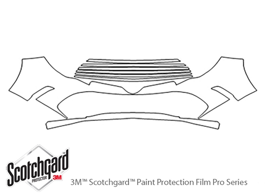 Toyota Avalon 2016-2018 3M Clear Bra Bumper Paint Protection Kit Diagram