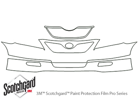 Toyota Camry 2007-2009 3M Clear Bra Bumper Paint Protection Kit Diagram