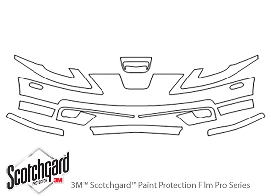 Toyota Celica 2000-2002 3M Clear Bra Bumper Paint Protection Kit Diagram