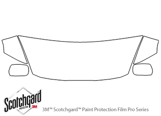 Toyota Celica 2000-2002 3M Clear Bra Hood Paint Protection Kit Diagram