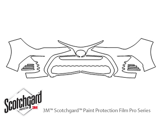 Toyota Corolla 2017-2019 3M Clear Bra Bumper Paint Protection Kit Diagram