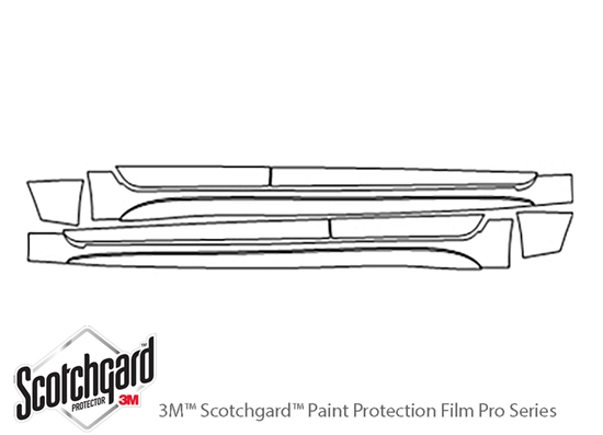 Toyota Corolla 2019-2023 3M Clear Bra Door Cup Paint Protection Kit Diagram