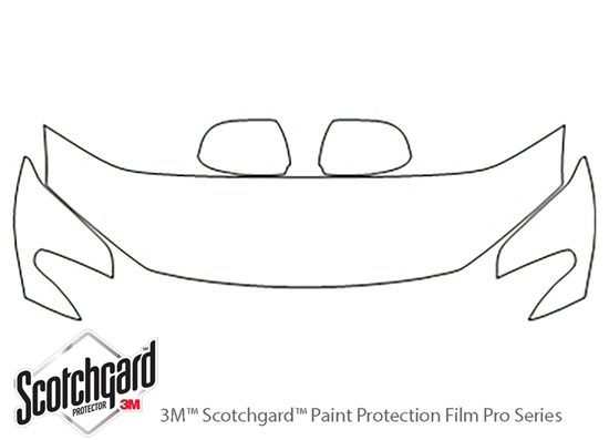 Toyota Highlander 2011-2013 3M Clear Bra Hood Paint Protection Kit Diagram