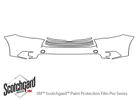 Toyota Highlander 2014-2016 3M Clear Bra Bumper Paint Protection Kit Diagram